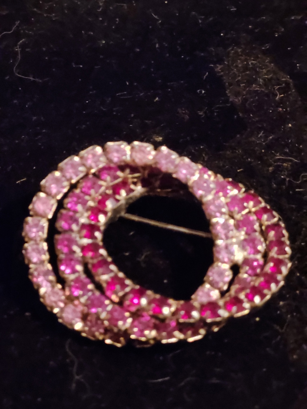Vintage Pink Crystal Spiral Brooch - Unbranded Women's Jewelry